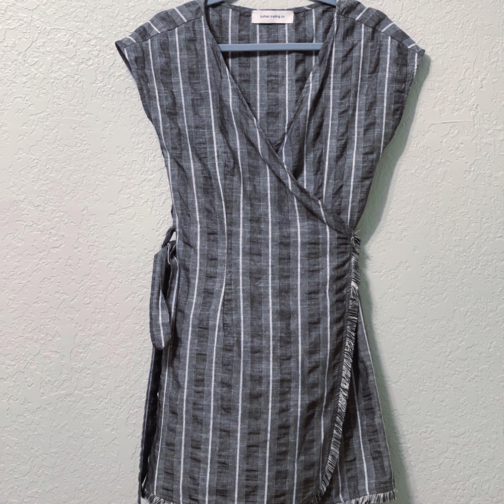 Striped wrap dress